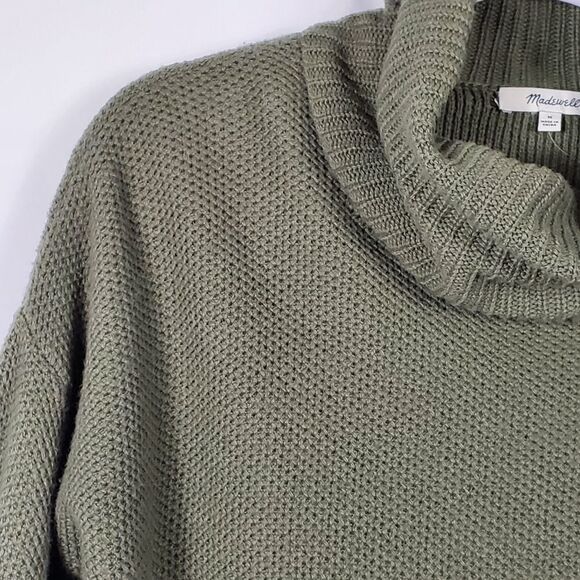NWOT Madewell Ribbed Turtleneck Sweater in Green - Medium - Picture 3 of 9